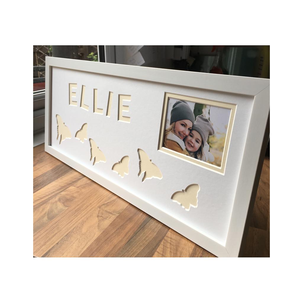 Butterfly Picture Frame, White