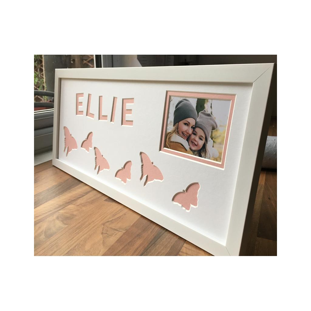 Butterfly Picture Frame, White