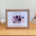 Personalised Cousins photo frame, light brown wood-grain effect