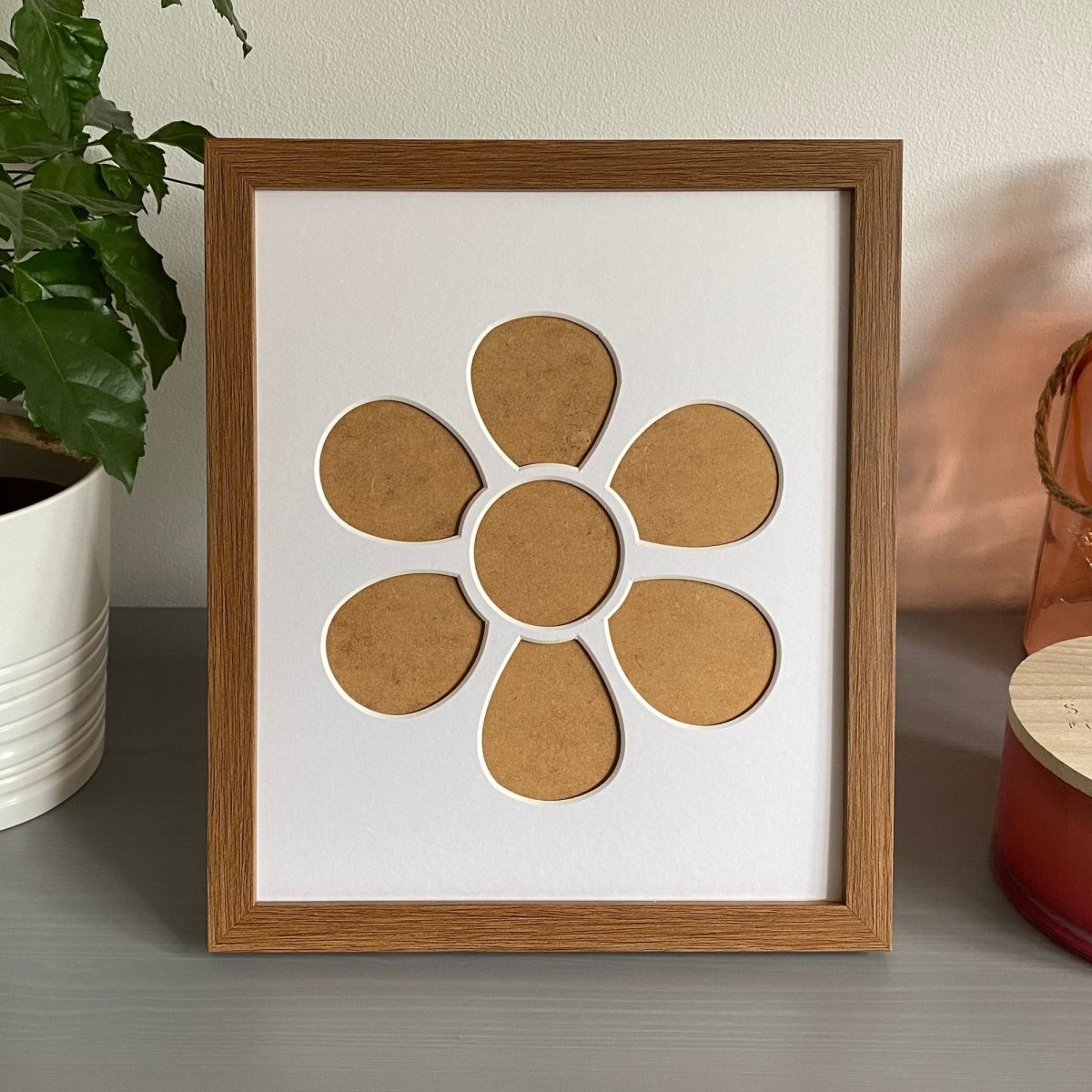 Daisy Flower Silhouette Frame, Dark Brown - Azana Photo Frames