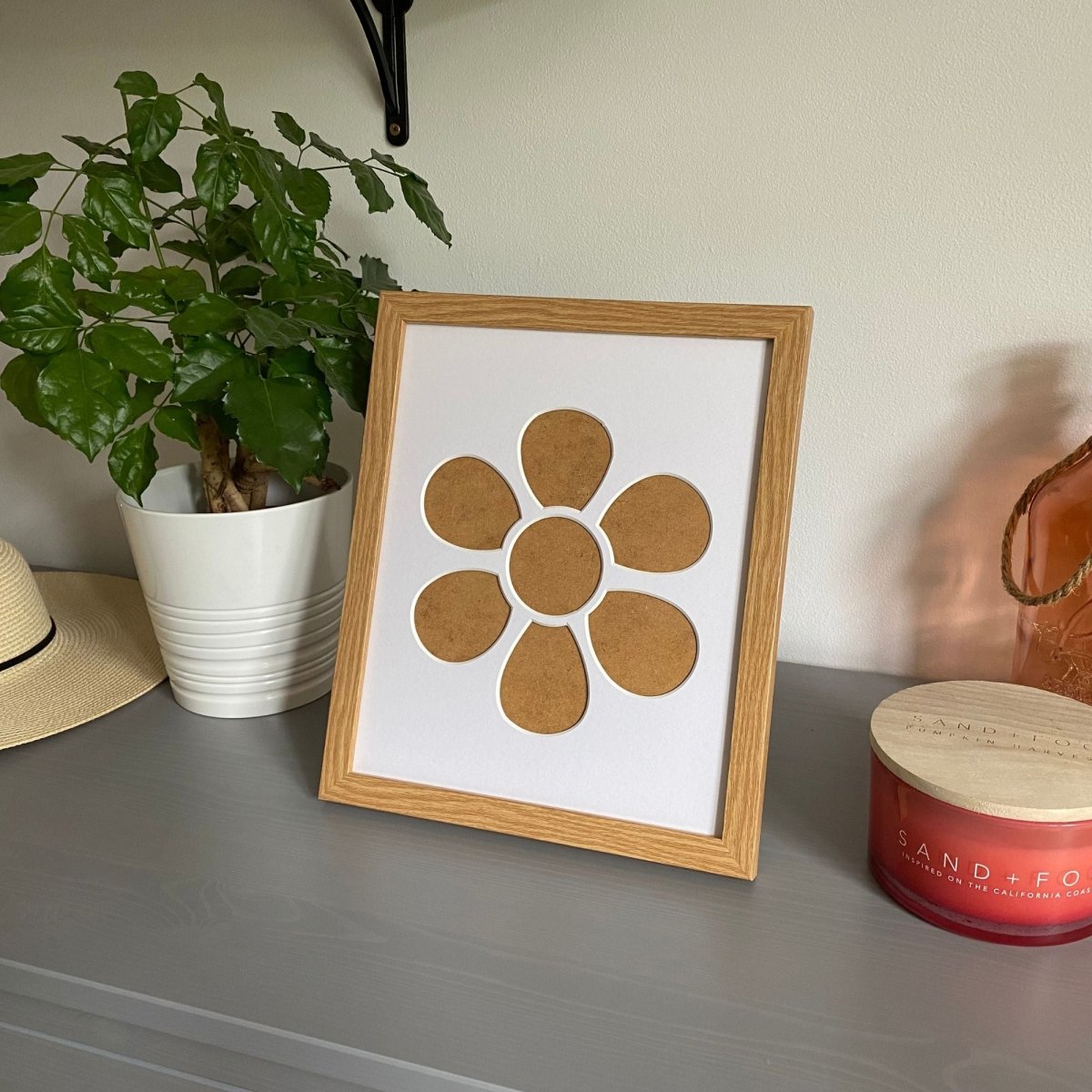 Daisy Flower Silhouette Picture Frame, Brown - Azana Photo Frames