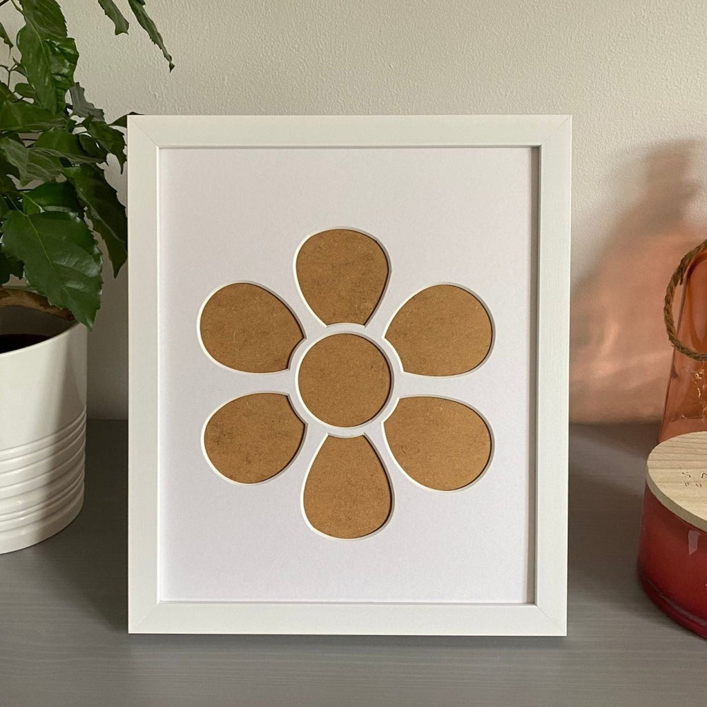 Daisy Flower Silhouette Picture Frame, White  - Azana Photo Frames