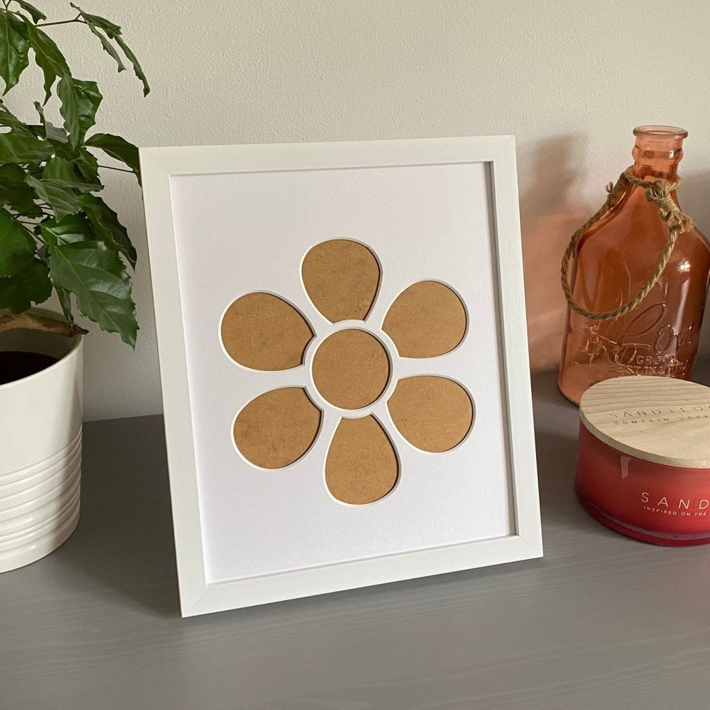 Daisy Flower Silhouette Picture Frame, White - Azana Photo Frames