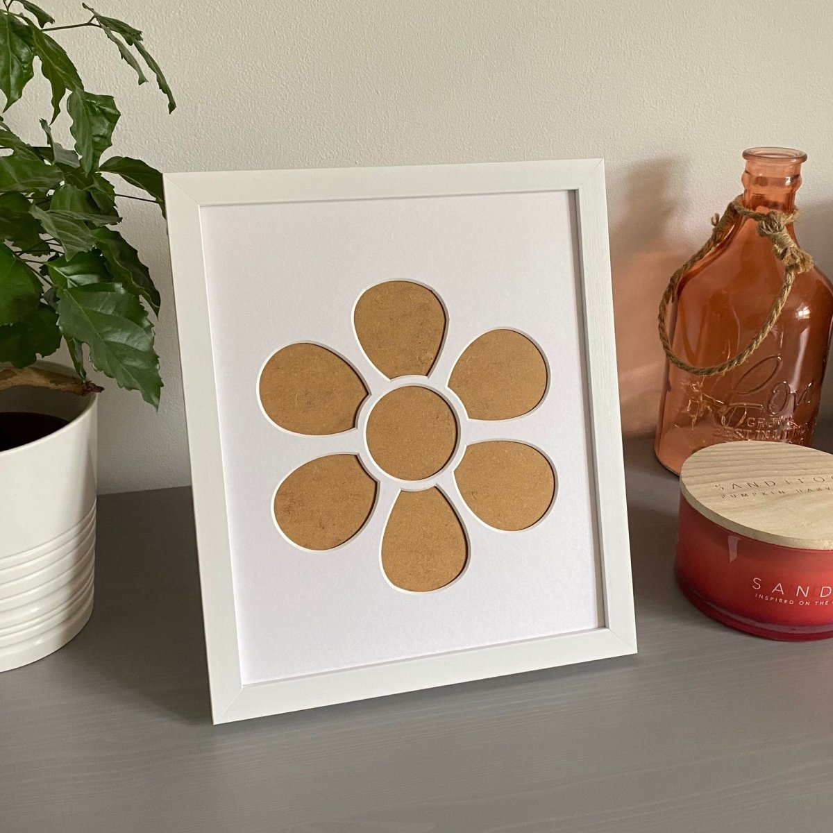 Daisy Flower Silhouette Picture Frame, White - Azana Photo Frames