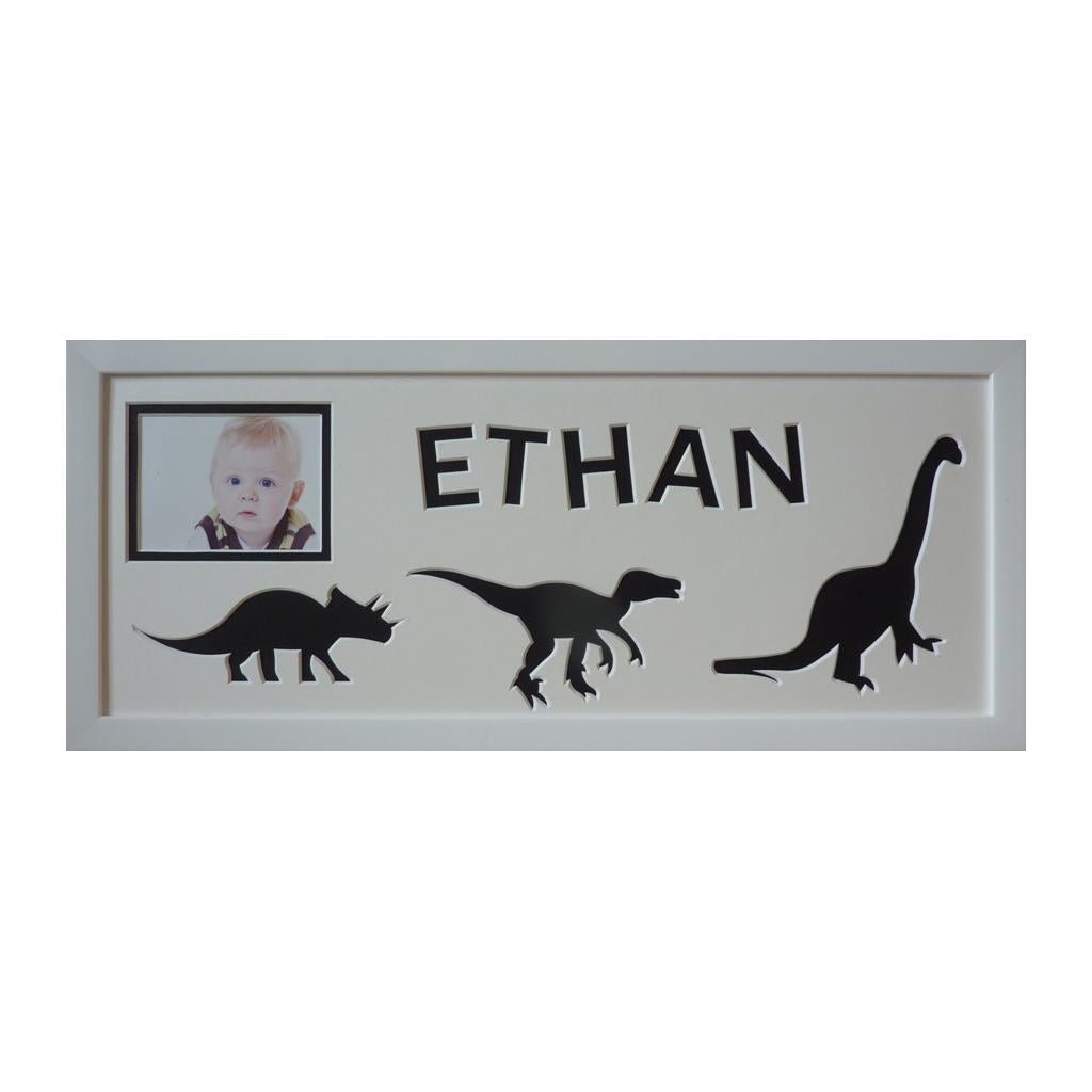 Dinosaur Personalised Picture Frame Landscape for Boys Nursery - Azana Photo Frames