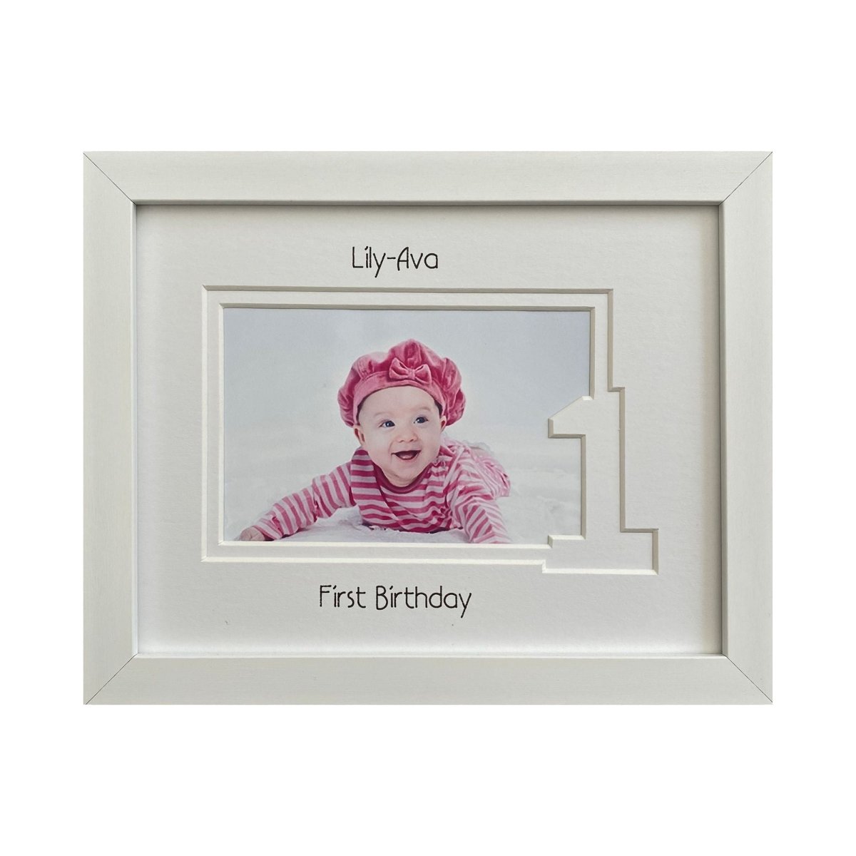 Personalised White First Birthday Frame | Azana Photo Frames