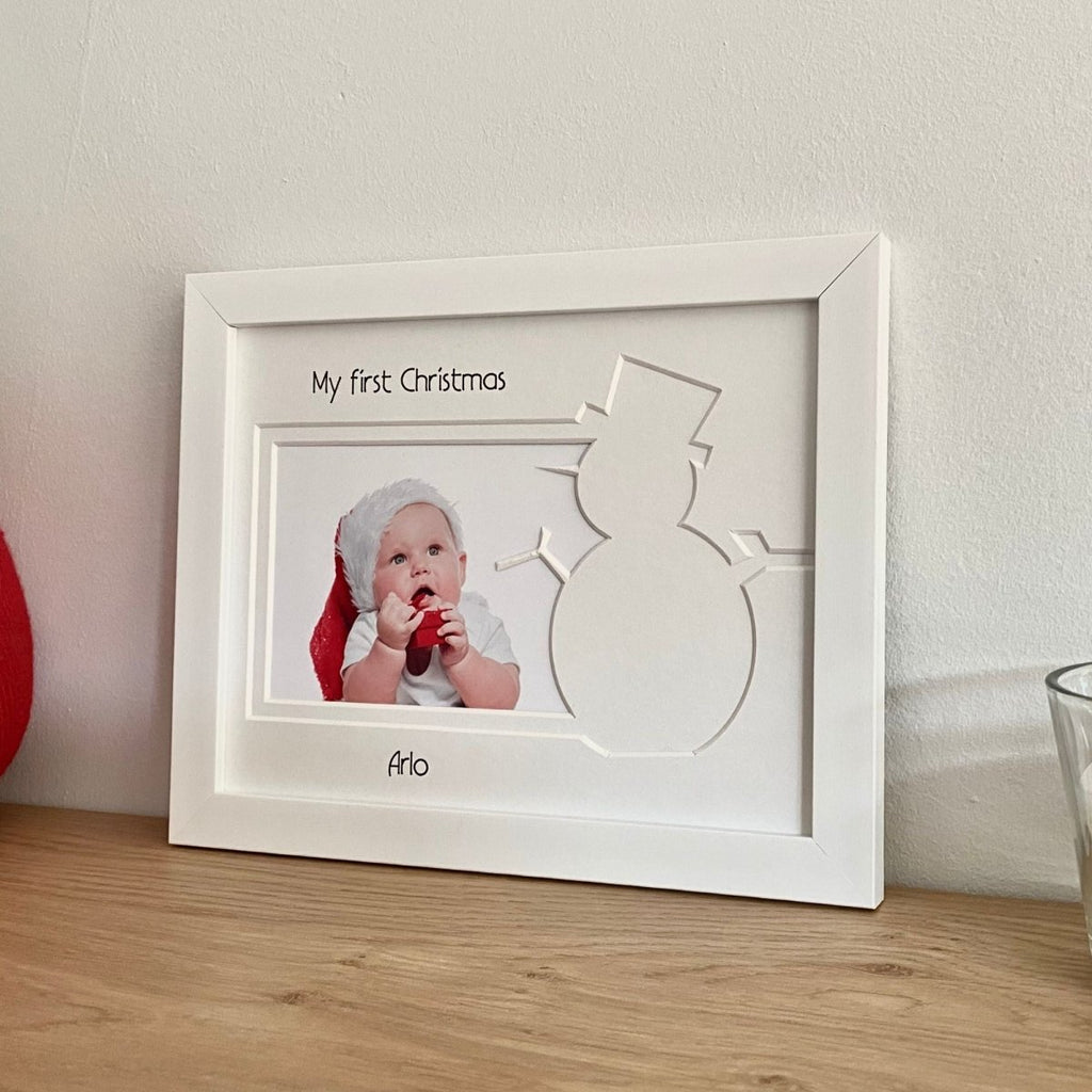 First Christmas Photo Frame Snowman - White - Azana Photo Frames