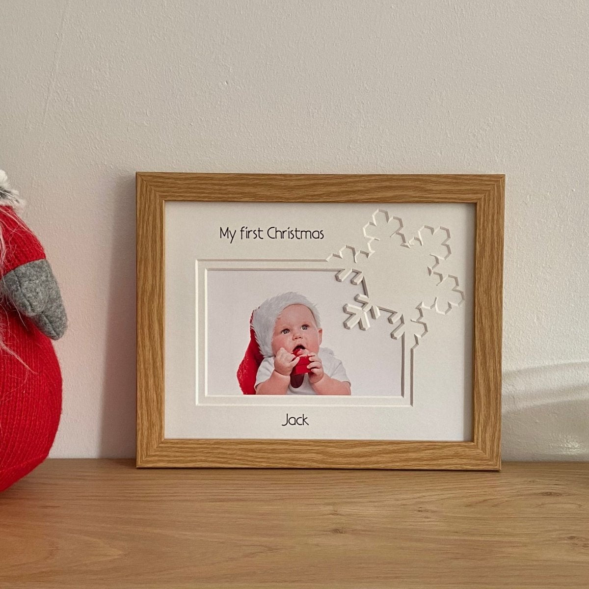 First Christmas Snowflake Photo Frame - Light Brown - Azana Photo Frames