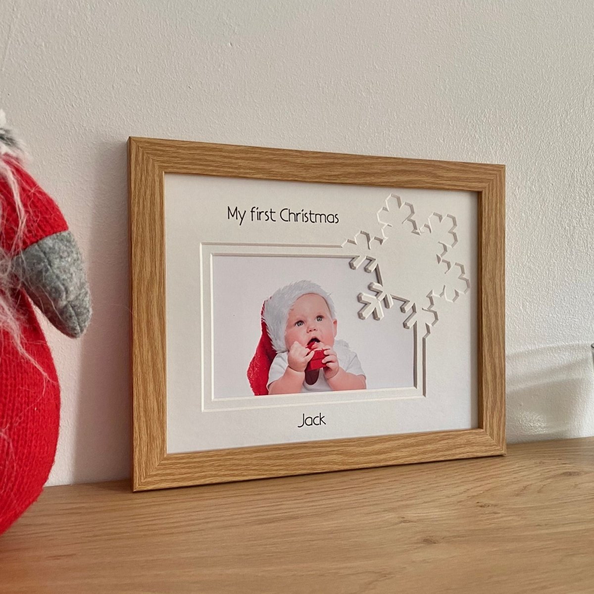 First Christmas Snowflake Photo Frame - Light Brown - Azana Photo Frames