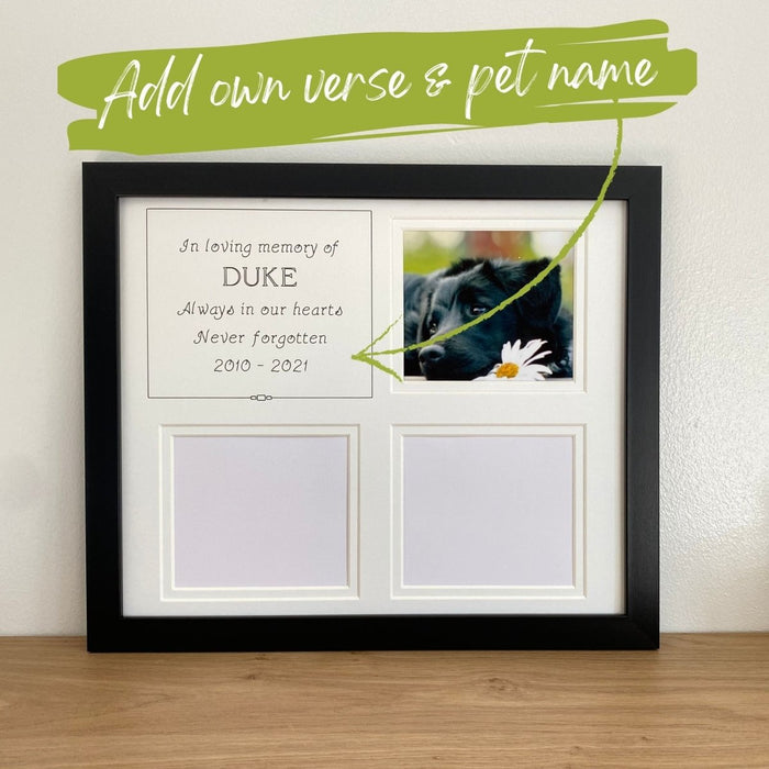 Add own verse and dog name to be inscribed on the pet loss picture frame