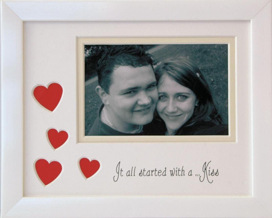 Its all started with a kiss photo frame 9 x 7 white