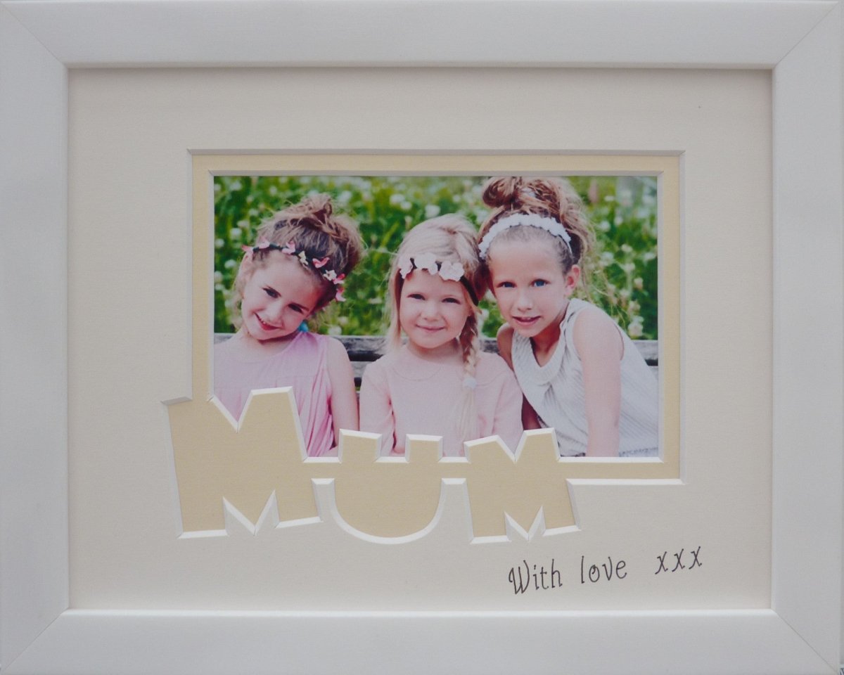 Mum with love - white photo frame