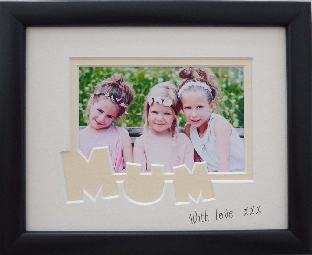 Mum with love - black photo frame