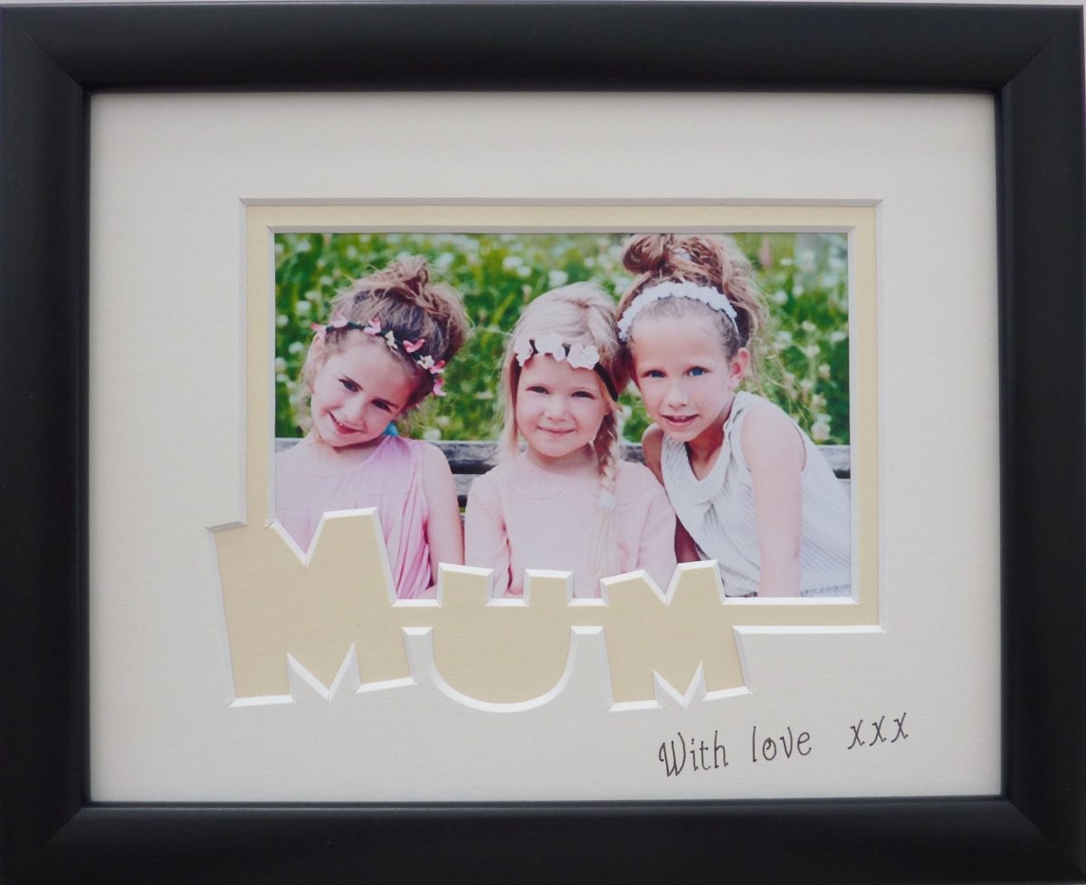 Mum with love - black photo frame