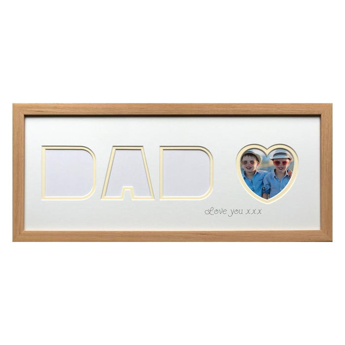 Love You Dad Heart Photo Frame - Beech