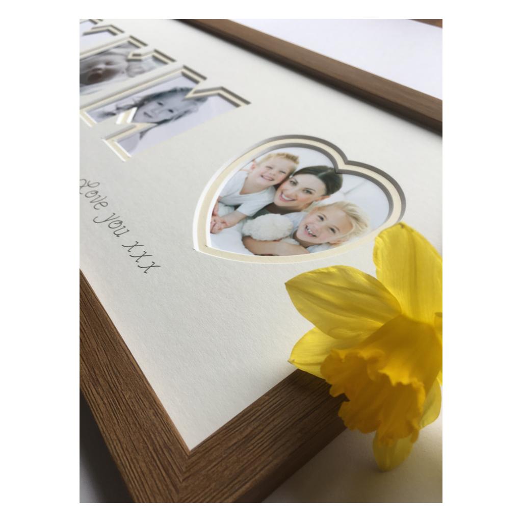 Love You Mum Heart Photo Frame 20 x 8 - Azana Photo Frames
