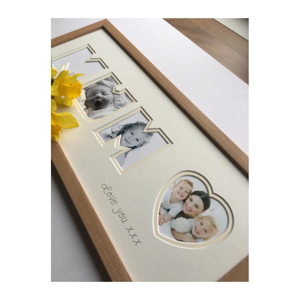 Love You Mum Heart Photo Frame 20 x 8 - Azana Photo Frames