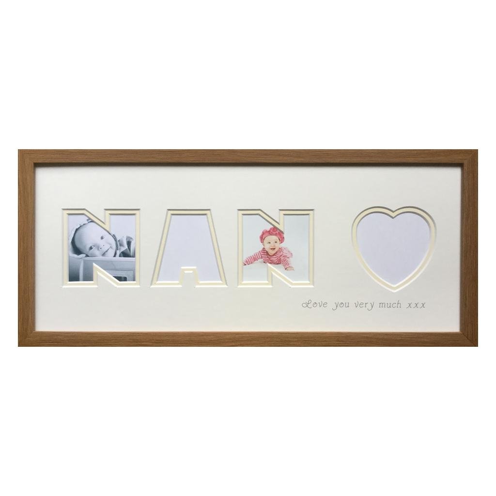 Love You Nan Heart Photo Frame 20 x 8 - Azana Photo Frames