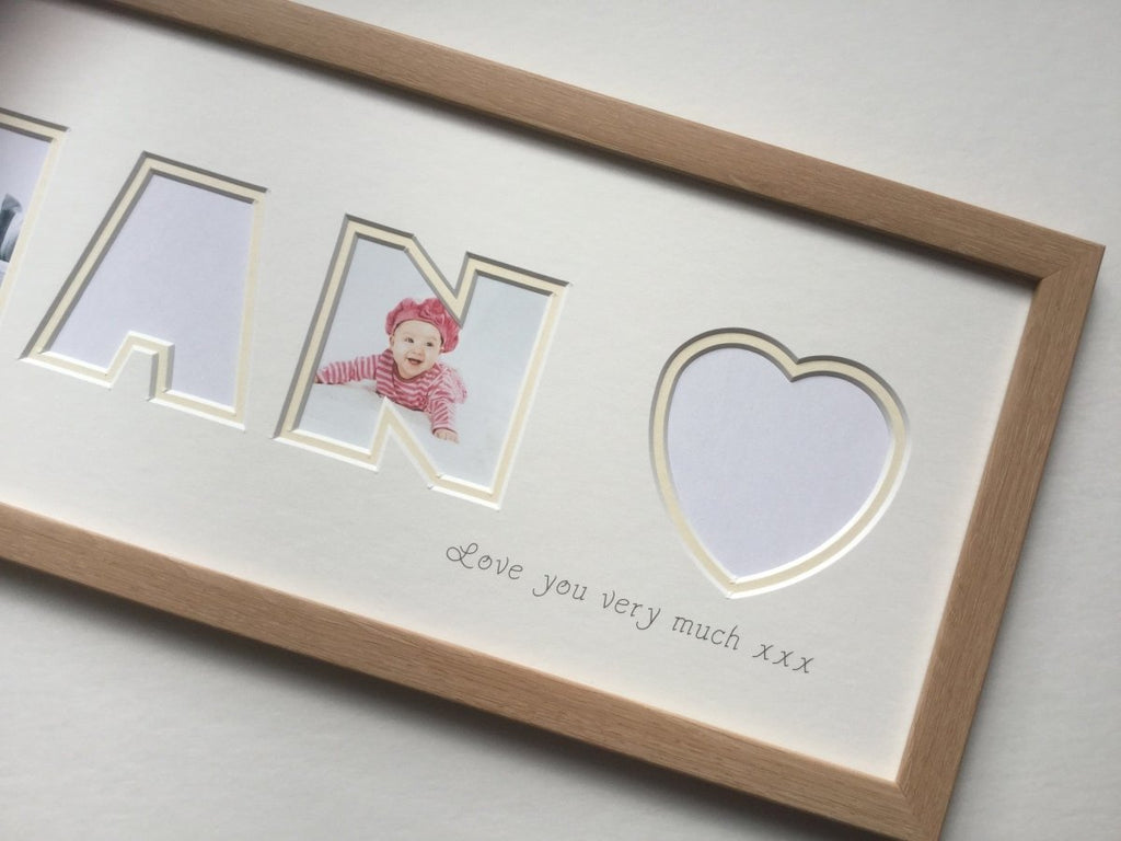 Love You Nan Heart Photo Frame 20 x 8 - Azana Photo Frames