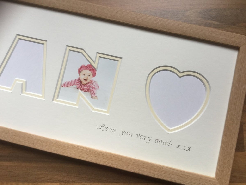 Love You Nan Heart Photo Frame 20 x 8 - Azana Photo Frames