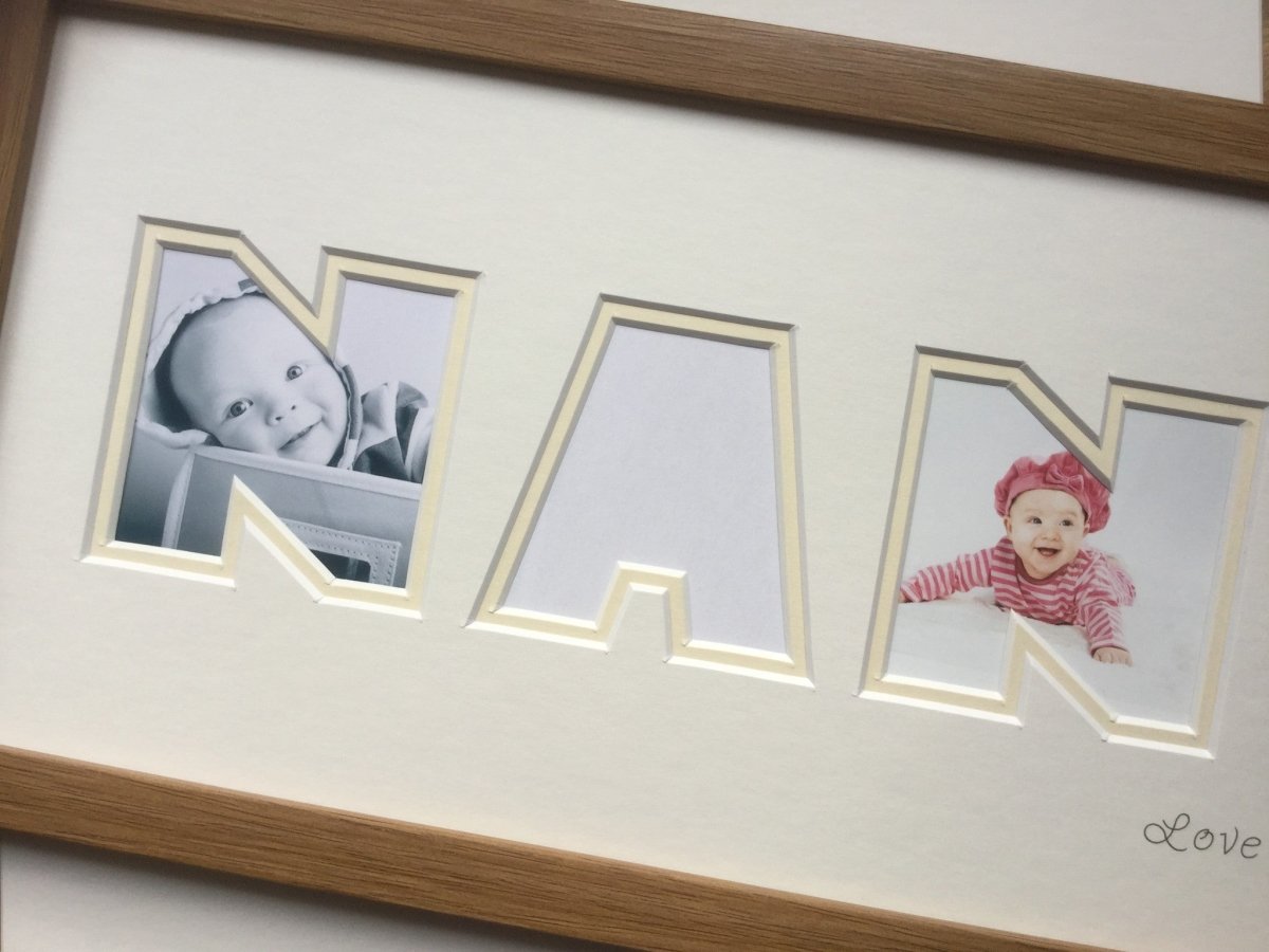 Love You Nan Heart Photo Frame 20 x 8 - Azana Photo Frames