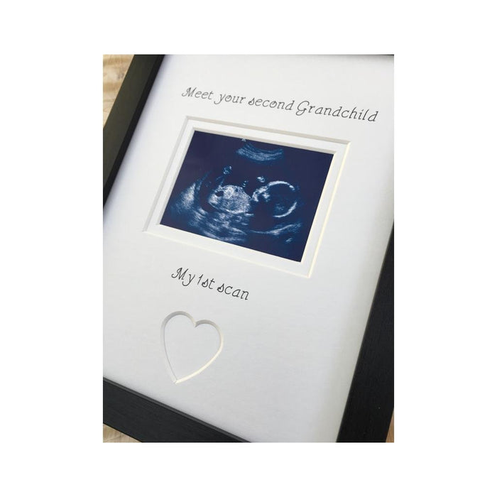 Meet your 2nd Grandchild and Heart 9 x 7 Photo Frame Black 