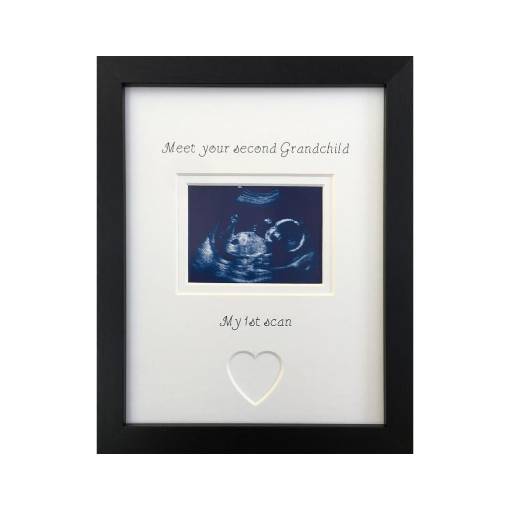 Meet your 2nd Grandchild 1st scan frame 9 x 7 Black