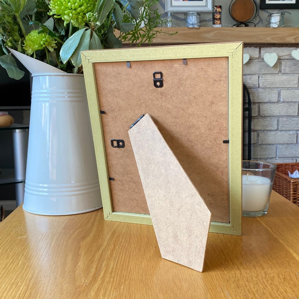 Back of light brown, wood-grain picture frame - Azana Photo Frames