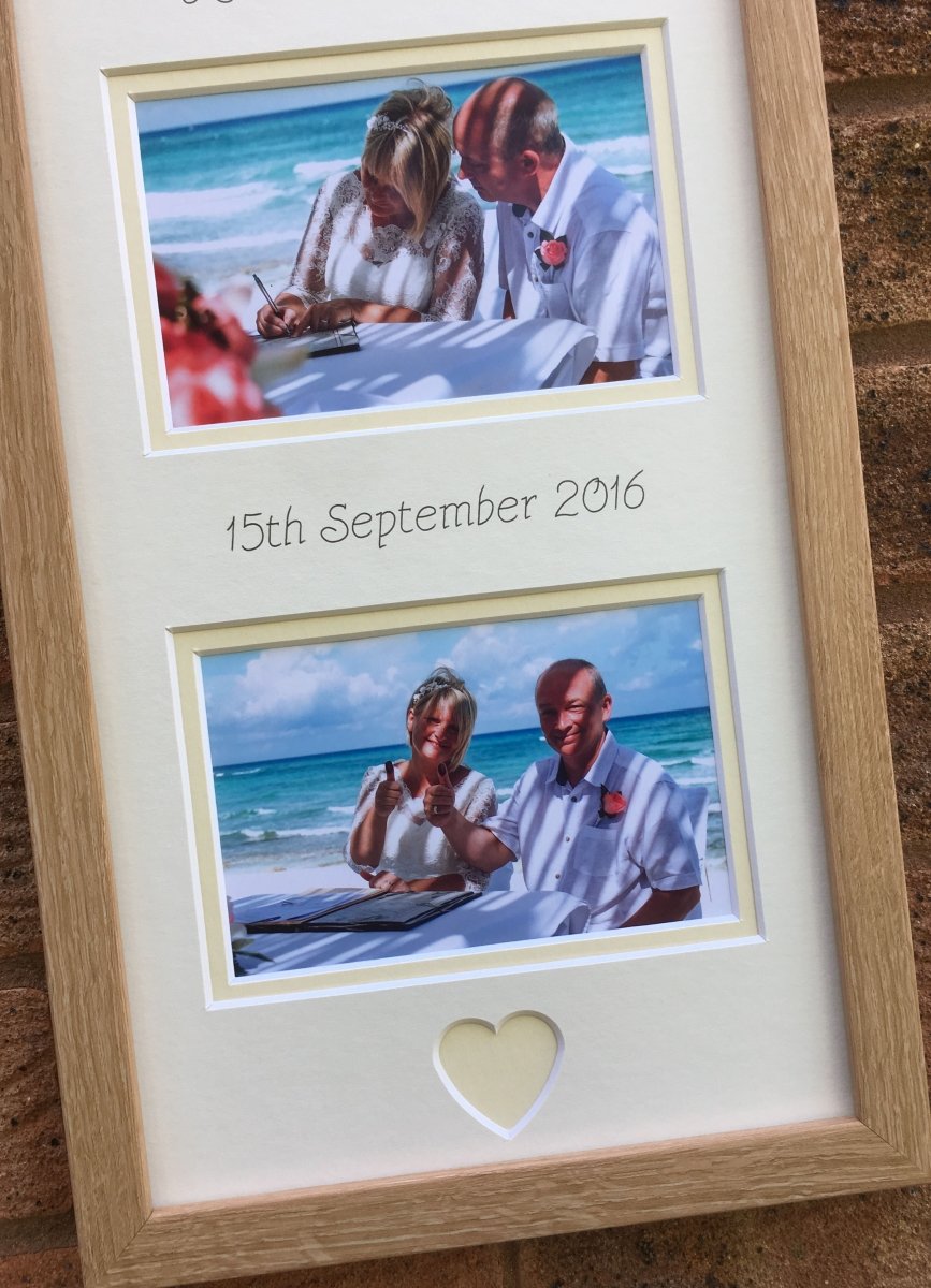 Mr and Mrs Personalised Cream Wedding Frame