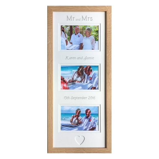 Mr and Mrs Photo Frame 20 x 8 Beech