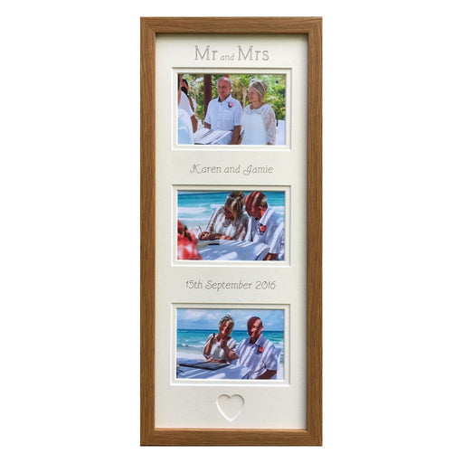 Mr and Mrs Wedding Photo Frame 20 x 8 - Oak