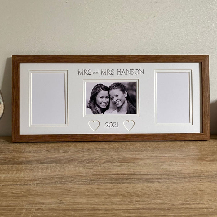 Mrs and Mrs Wedding Picture Frame, Landscape