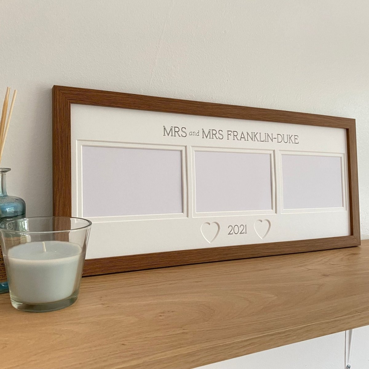 Mrs and Mrs Wedding Picture Frame, Dark Brown - Azana Photo Frames
