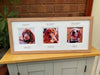 Inscribe ONE word of each family dog and the name to be inscribed on the multipicture collage frame