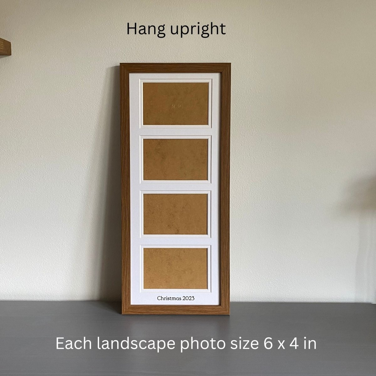 Dark brown frame, white mounted with four aperture-cut for four landscape photographs  - Azana Photo Frames