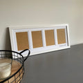 White Multipicture Frame 4 Photos, on grey dresser next to mesh tray - Azana Photo Frames