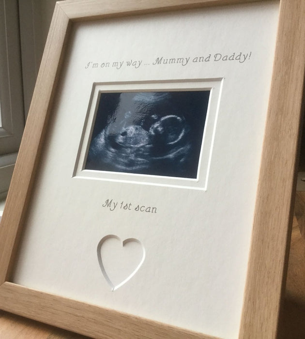 Mummy and Daddy 1st scan Photo Frames Beech