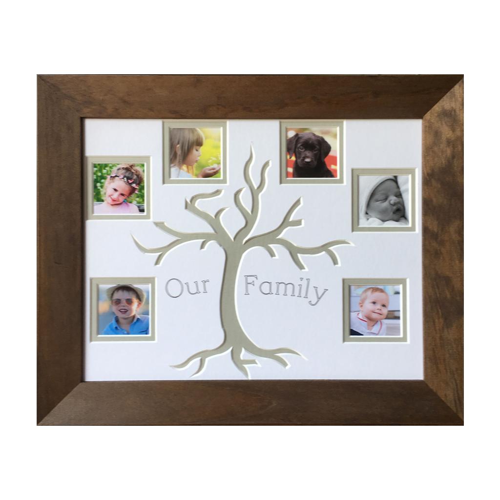 Our Family Tree 6 Picture Collage Wooden Frame 14 x 11 - Azana Photo Frames