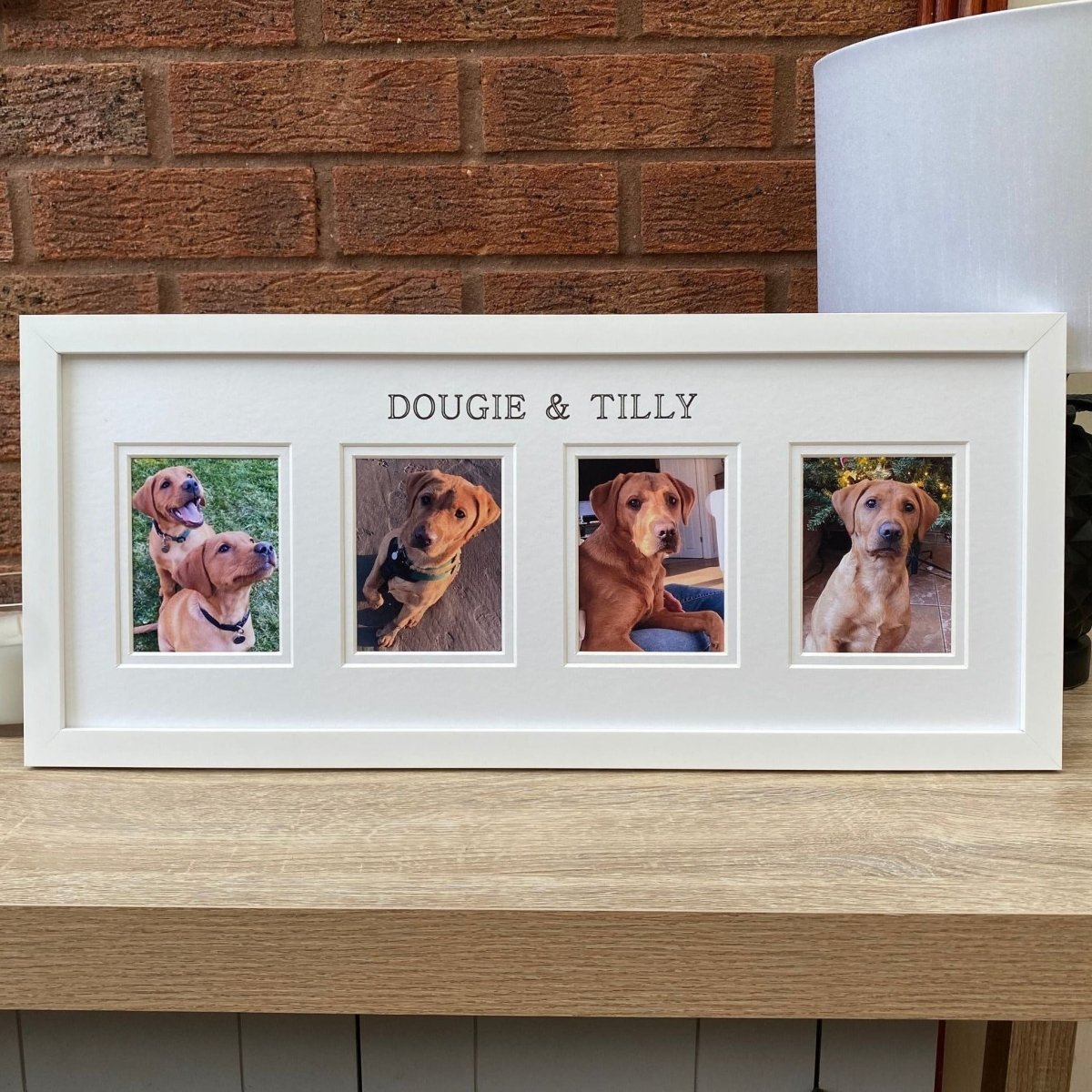 Personalised 4 Pictures Pet Dog Frame, White - Azana Photo Frames