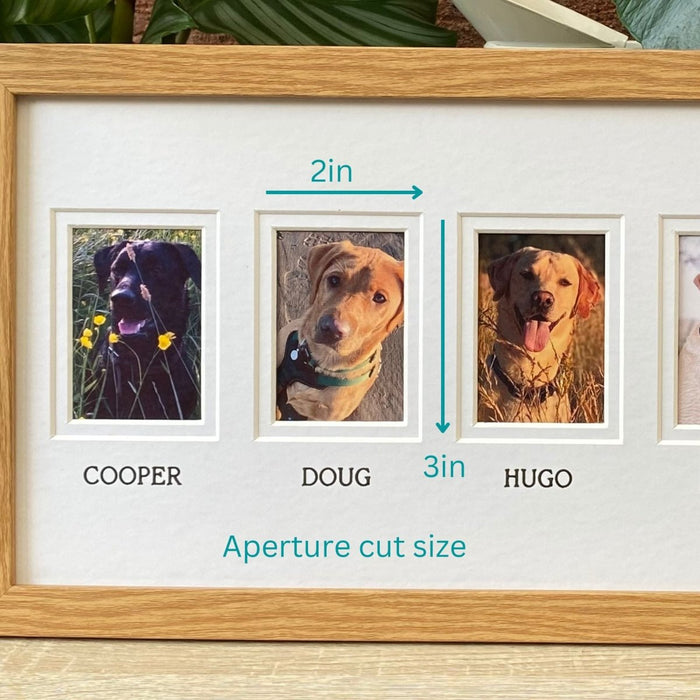 Personalised 6 Pictures Pet Frame, Light Brown - Azana Photo Frames