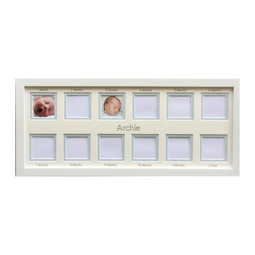 Personalised Baby First Year Collage Picture Frame - Photo size 2 x 2 - Azana Photo Frames