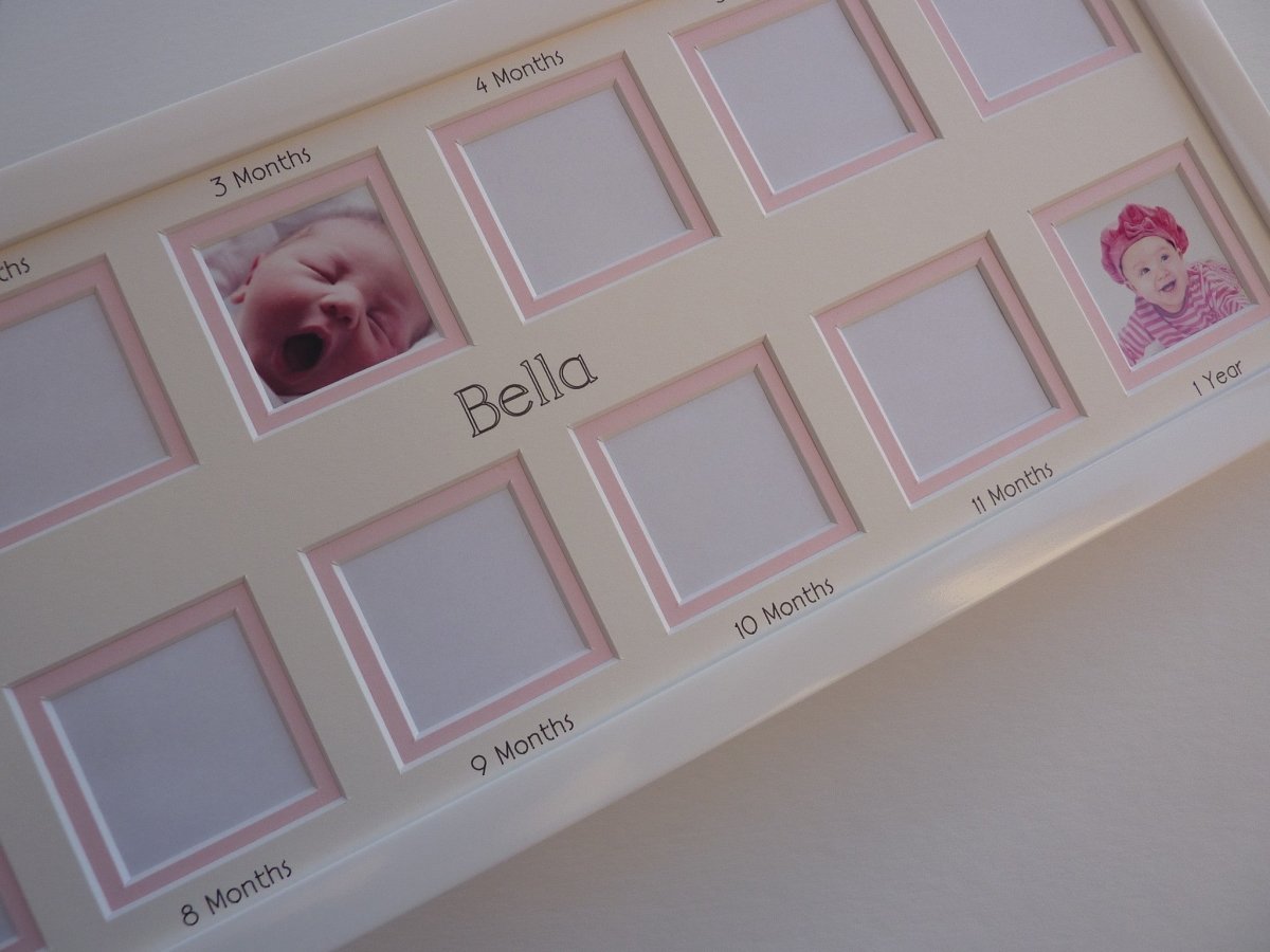 Personalised Baby First Year Collage Picture Frame - Photo size 2 x 2 - Azana Photo Frames