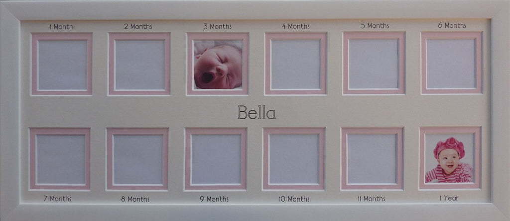 Personalised Baby First Year Collage Picture Frame - Photo size 2 x 2 - Azana Photo Frames