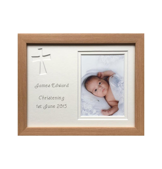 Light brown Picture Frame, Boy Christening Gift