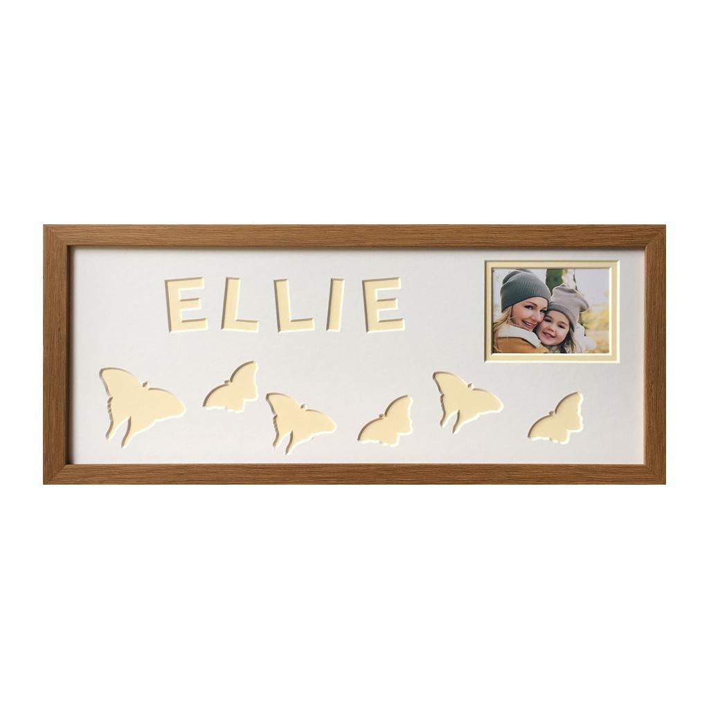 Butterfly Photo Oak Frame - Cream