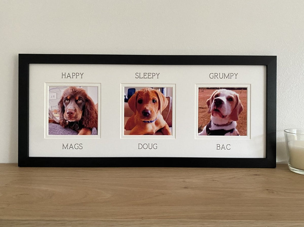 Personalised Dog Picture Frame with Three Openings - Azana Photo Frames