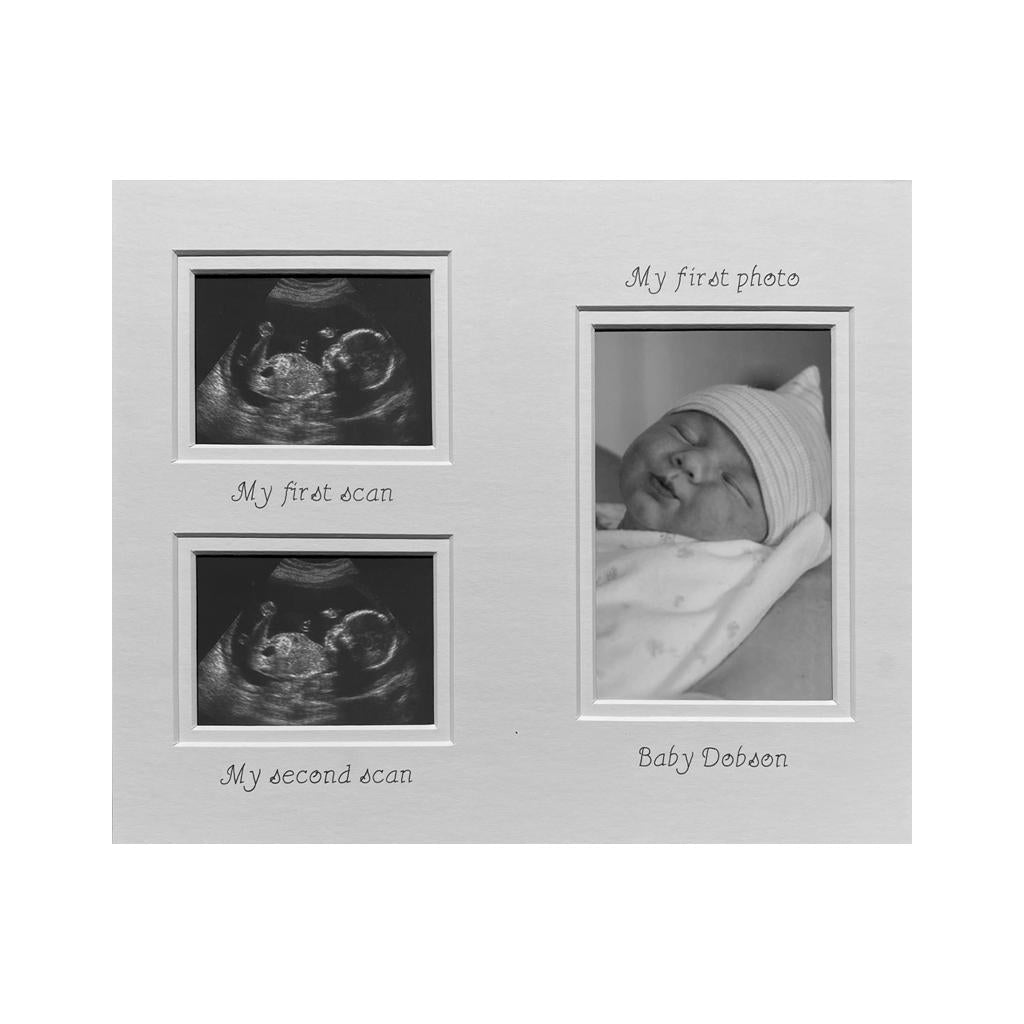 Personalised Double Scan First Photo Mount 12 x 10 - Azana Photo Frames