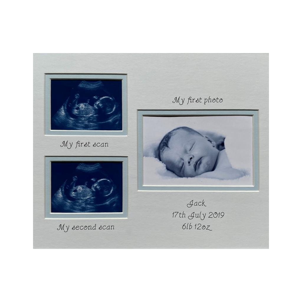 Personalised Double Scan First Photo Mount 12 x 10 - Azana Photo Frames