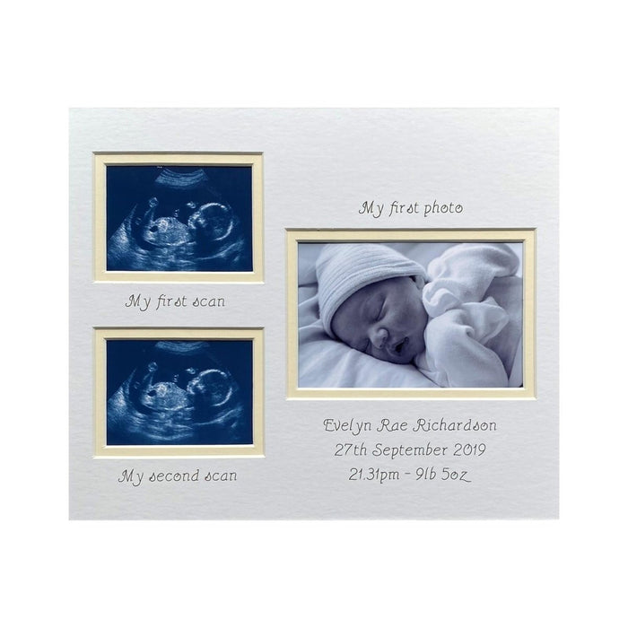 Personalised Double Scan First Photo Mount 12 x 10 - Azana Photo Frames