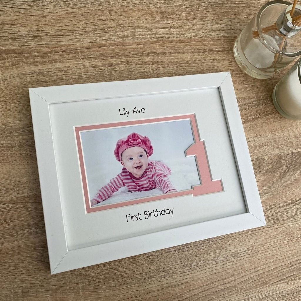 Personalise with the name, on 1st Birthday frame